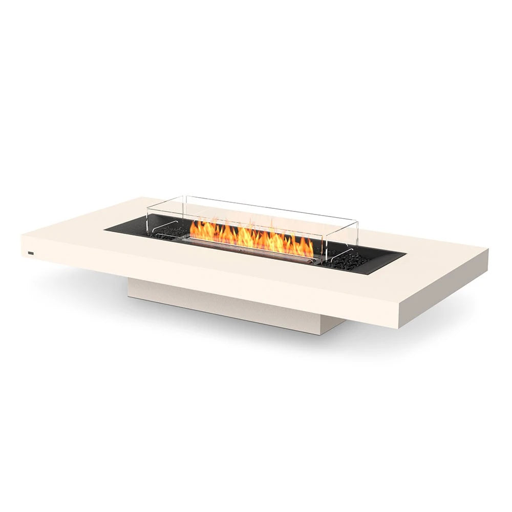 Gin 90 Low bioethanol fire pit, low-profile rectangular design