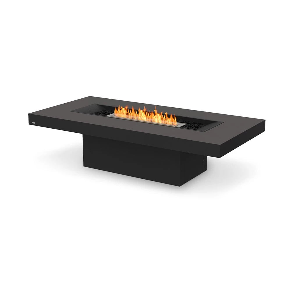 Gin 90 Chat bioethanol fire pit, wide rectangular social style