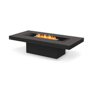 Gin 90 Chat bioethanol fire pit, wide rectangular social style