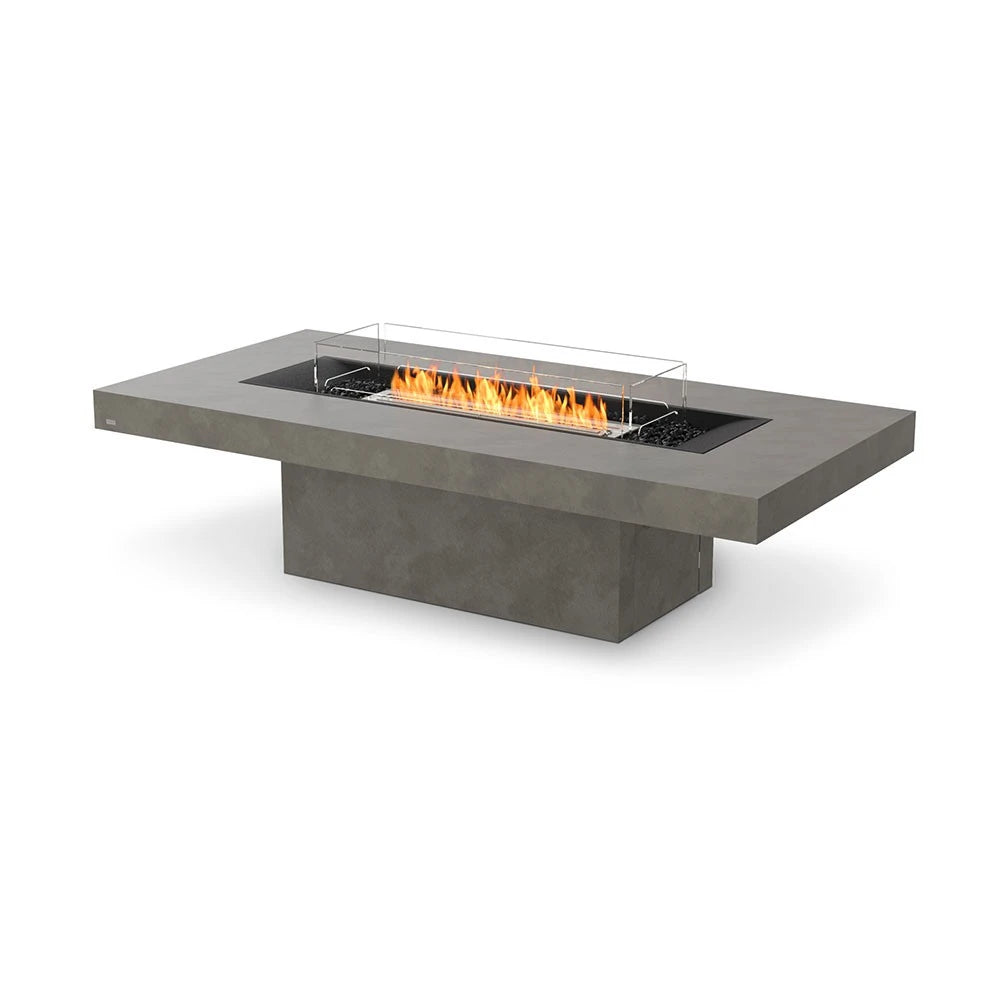 Gin 90 Chat bioethanol fire pit, wide rectangular social style