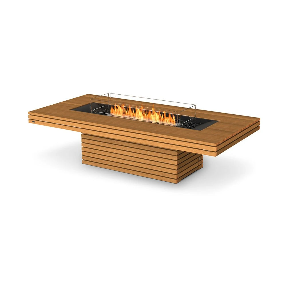 Gin 90 Chat bioethanol fire pit, wide rectangular social style