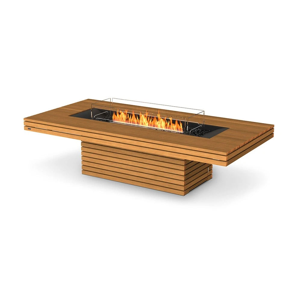 Gin 90 Chat bioethanol fire pit, wide rectangular social style