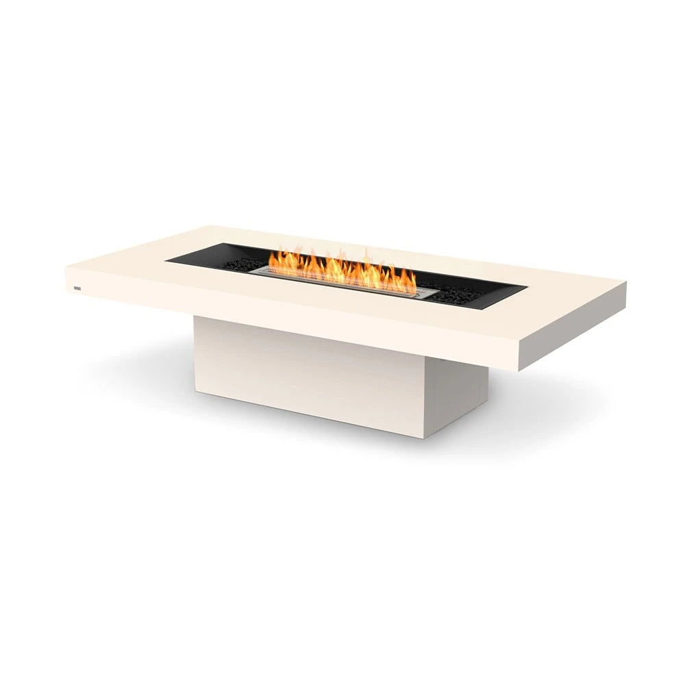 Gin 90 Chat bioethanol fire pit, wide rectangular social style