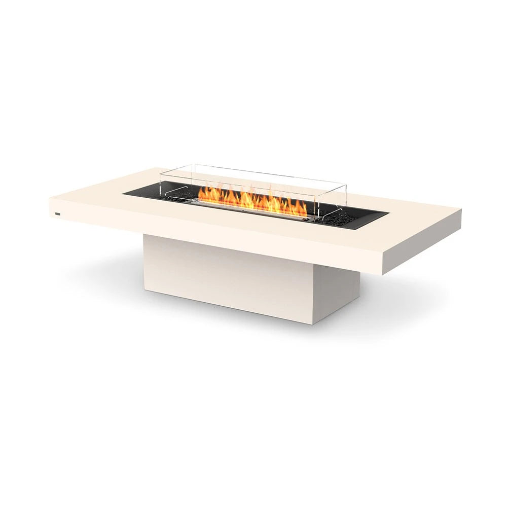 Gin 90 Chat bioethanol fire pit, wide rectangular social style