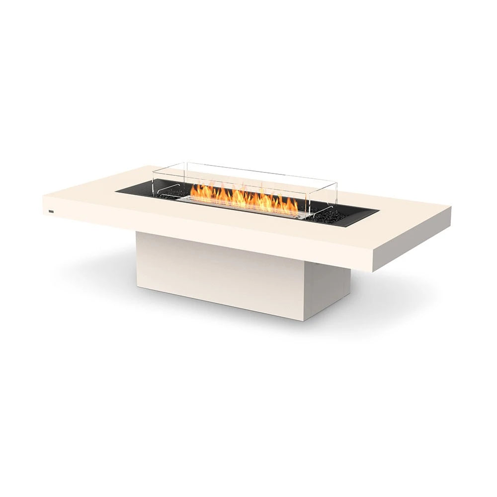 Gin 90 Chat bioethanol fire pit, wide rectangular social style