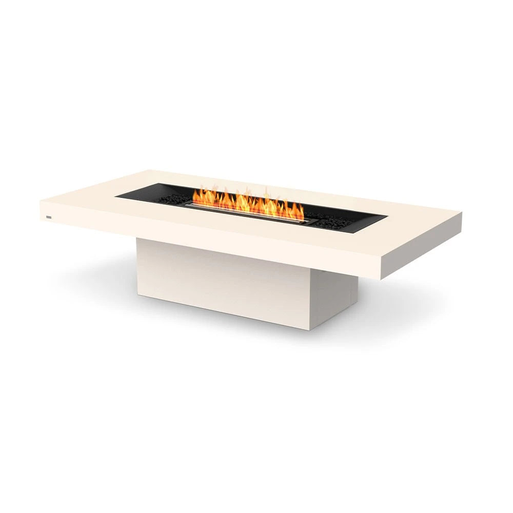Gin 90 Chat bioethanol fire pit, wide rectangular social style