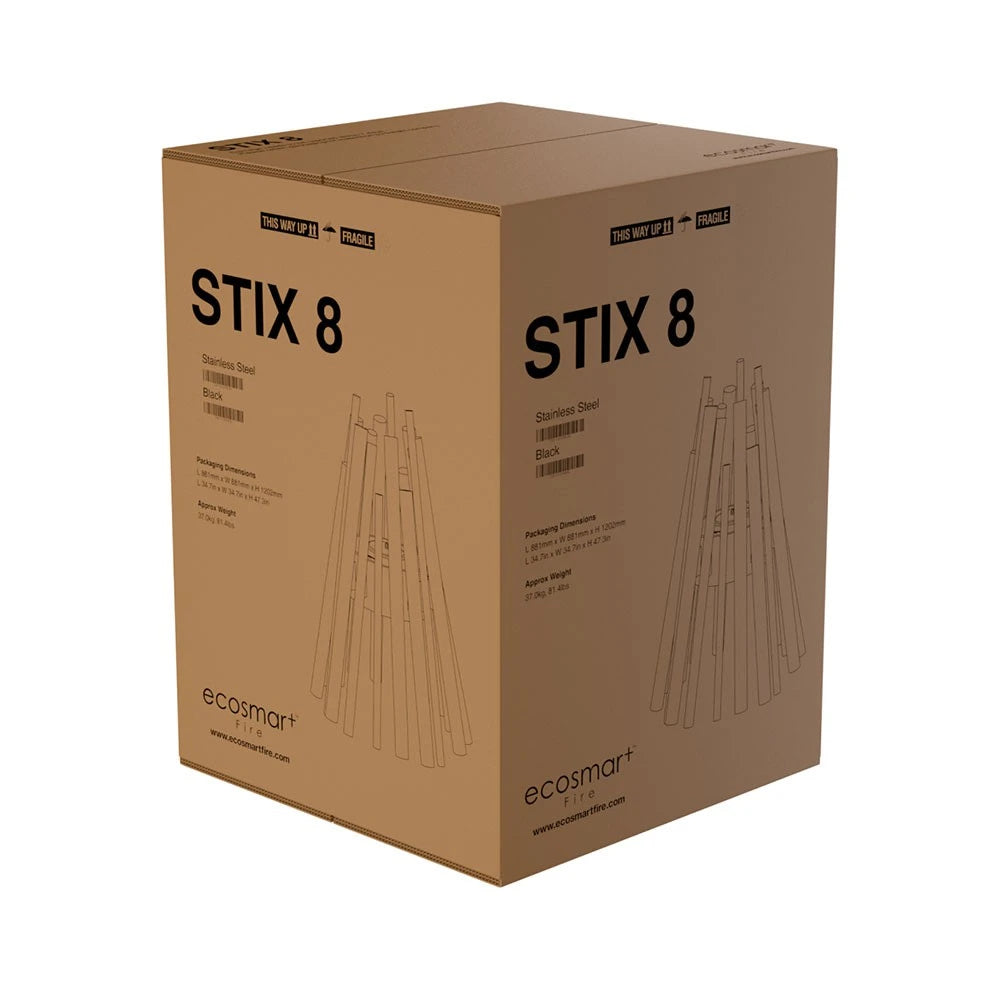 Stix 8 outdoor bioethanol fireplace, larger sculptural style