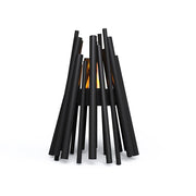 Stix outdoor bioethanol fireplace with sculptural stick design