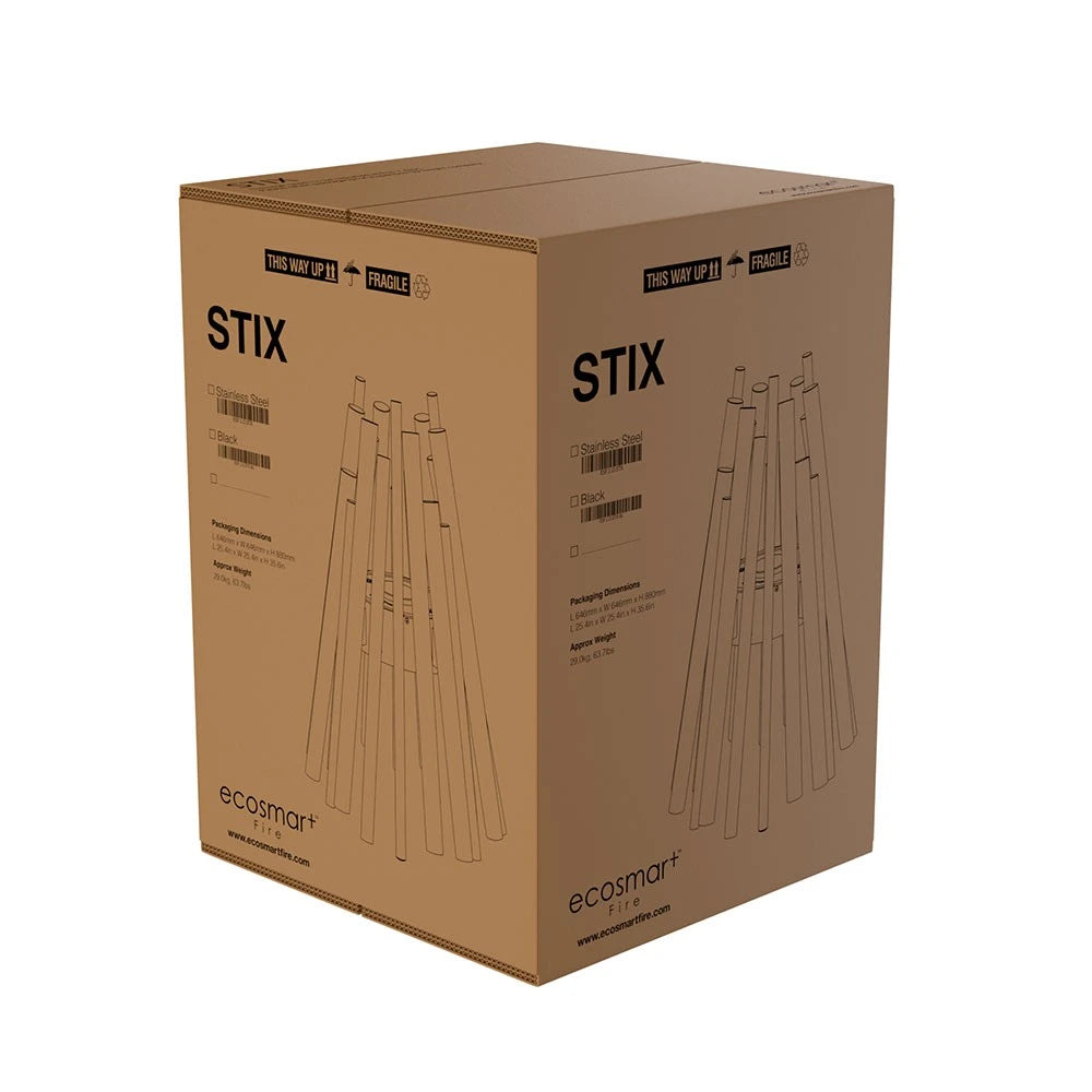 Stix outdoor bioethanol fireplace with sculptural stick design