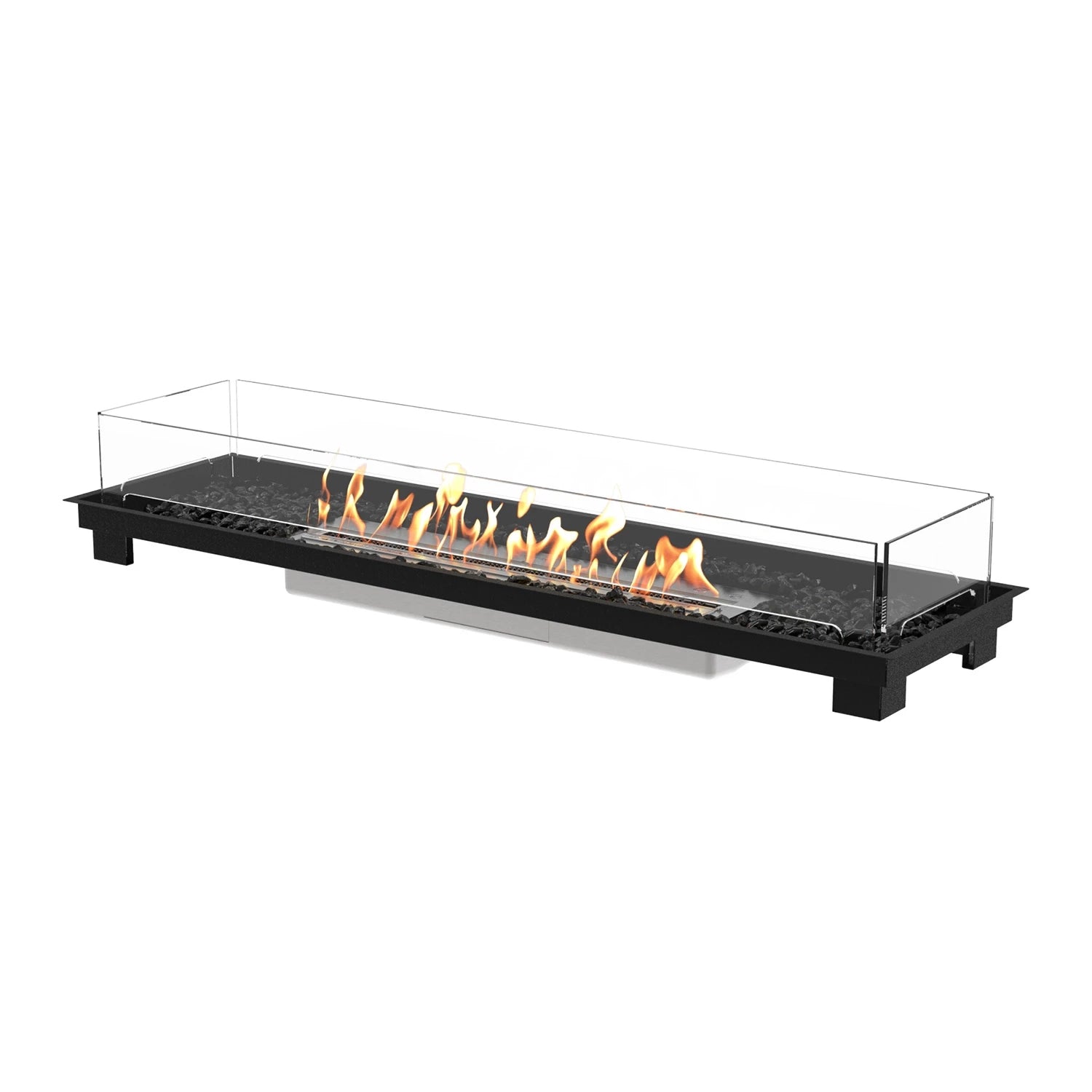 Linear 65 bioethanol built-in fireplace kit, wide rectangular design