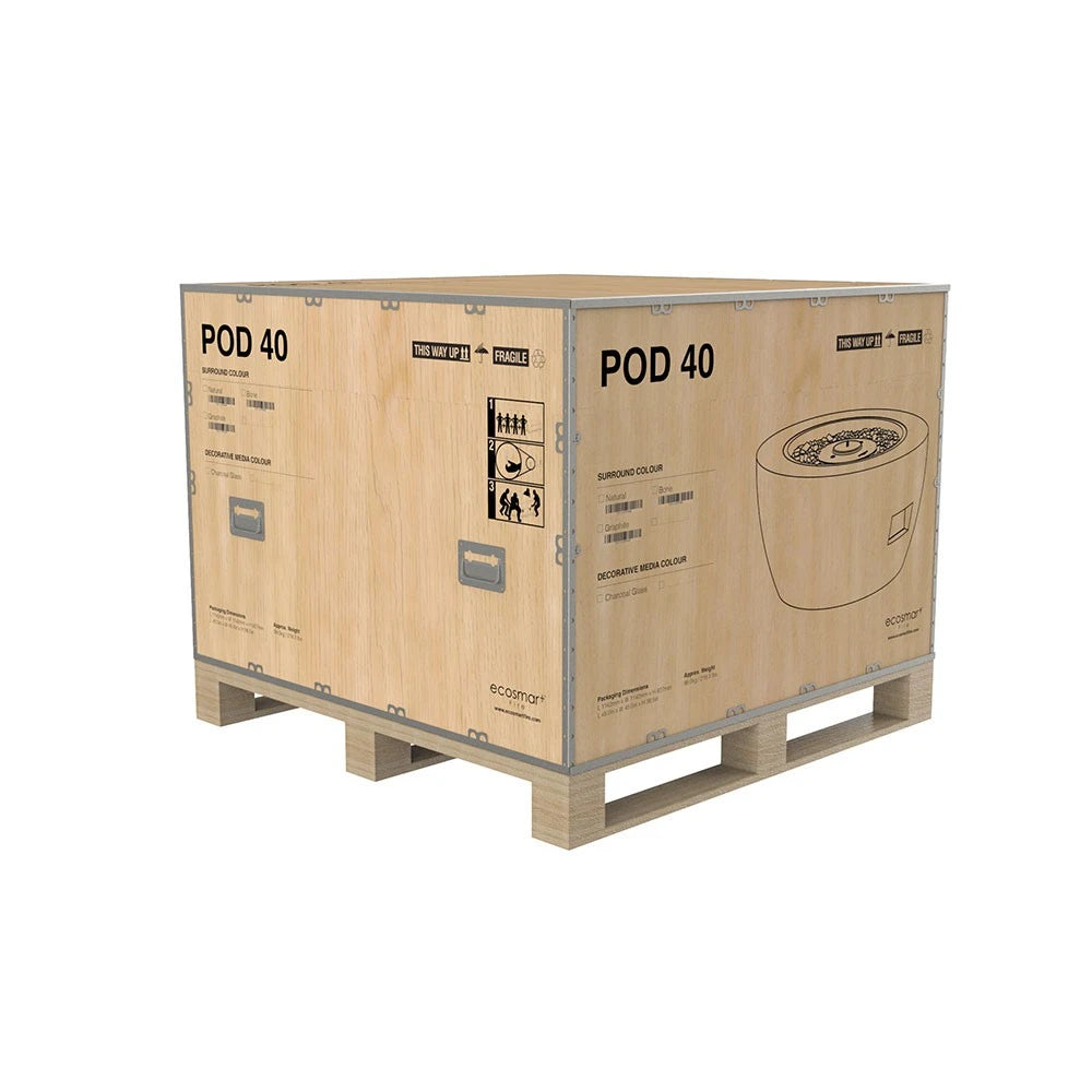 Pod 40 outdoor bioethanol fireplace, larger rounded design