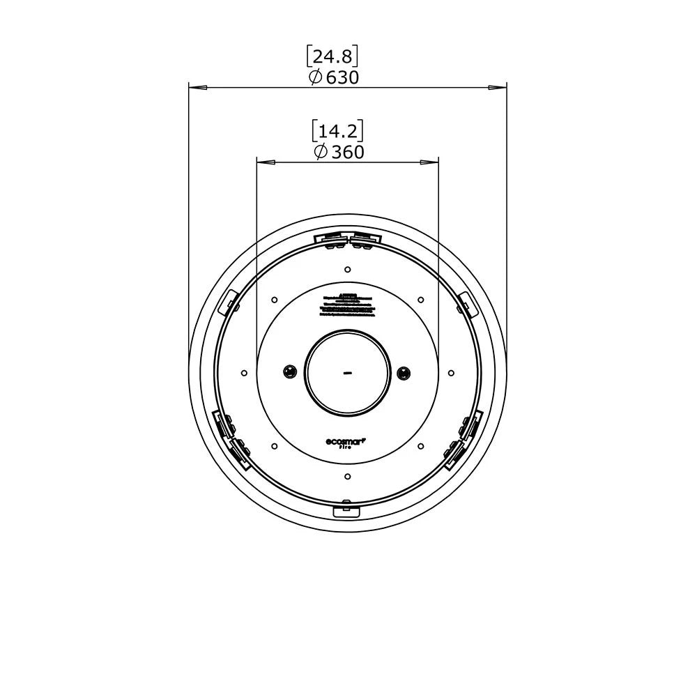 Round 20 bioethanol built-in kit, small circular fireplace insert