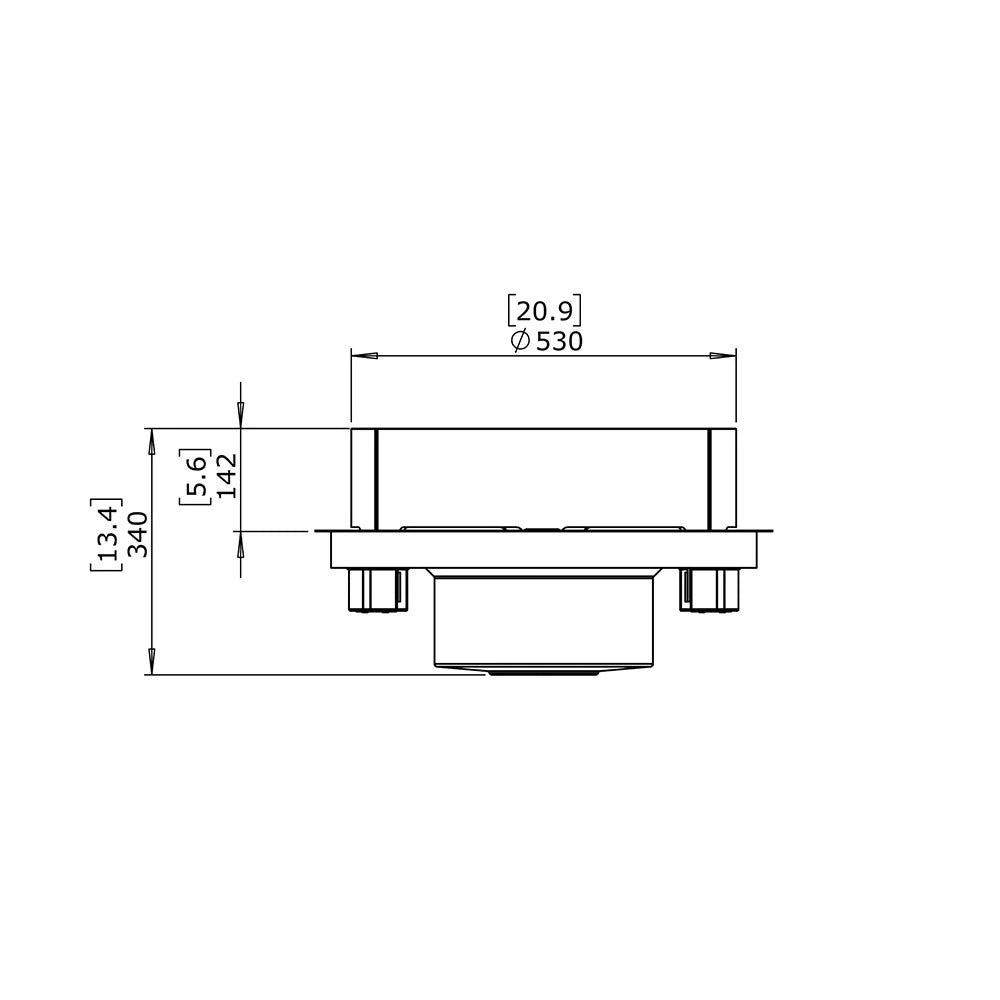 Round 20 bioethanol built-in kit, small circular fireplace insert