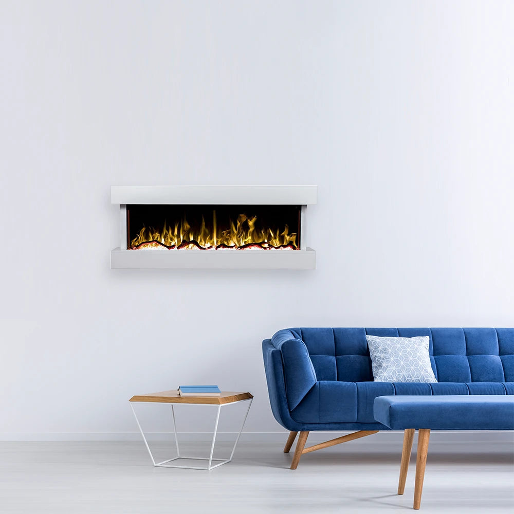 Chimenea eléctrica de pared Norfolk - Blanca