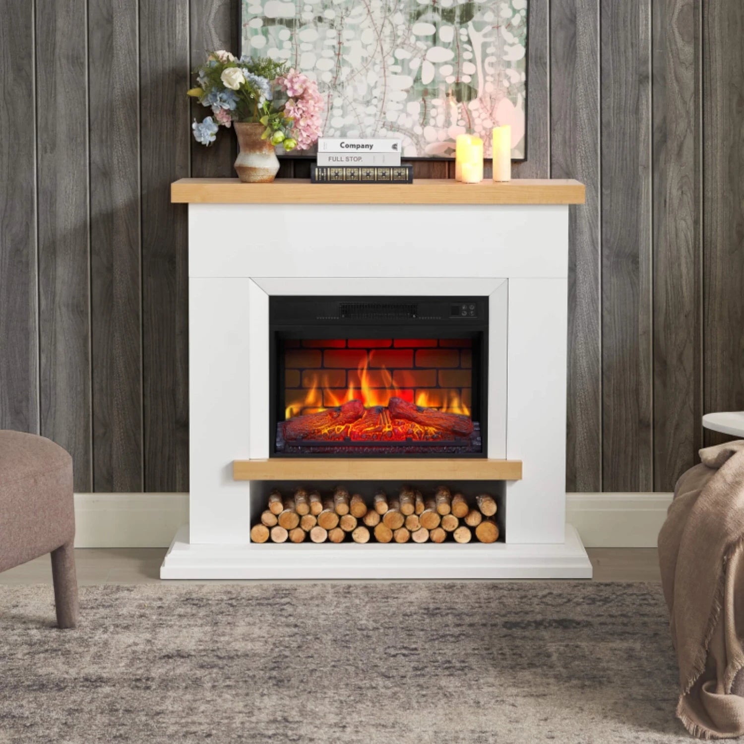 Chimenea Eléctrica Shelford - Blanca