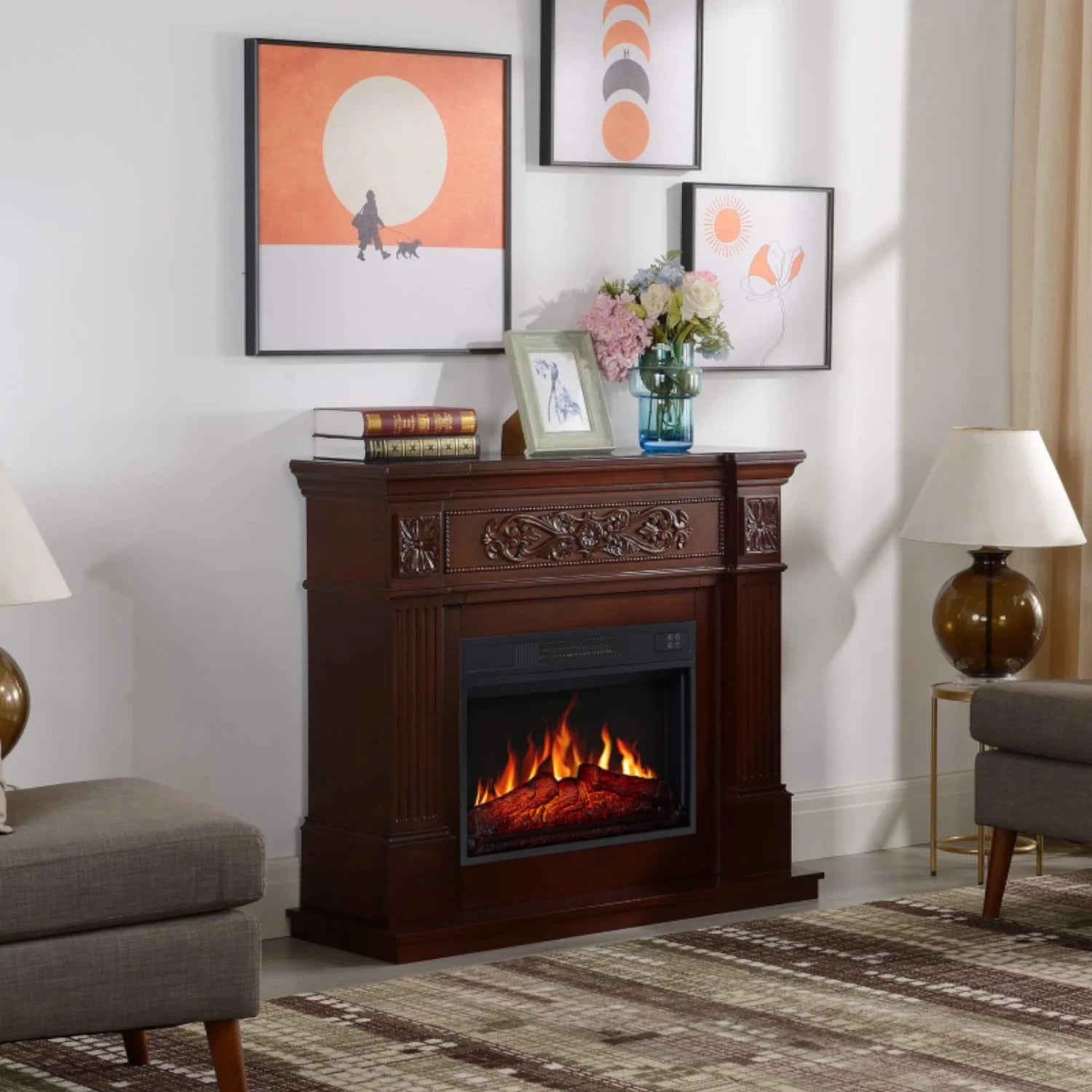 Chimenea Eléctrica Toscana AF23S - Marrón
