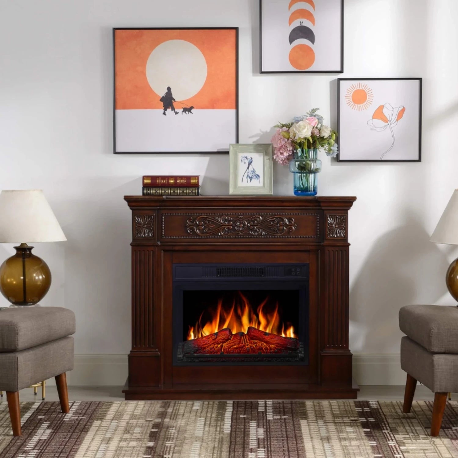 Chimenea Eléctrica Toscana AF23S - Marrón