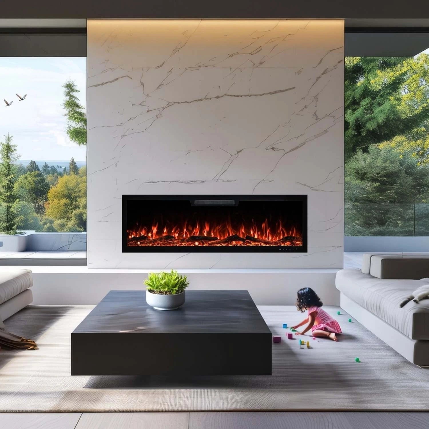 Chimenea eléctrica Elite de 213,3 cm