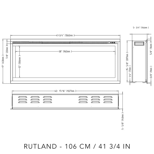 Rutland slim chimenea electrica