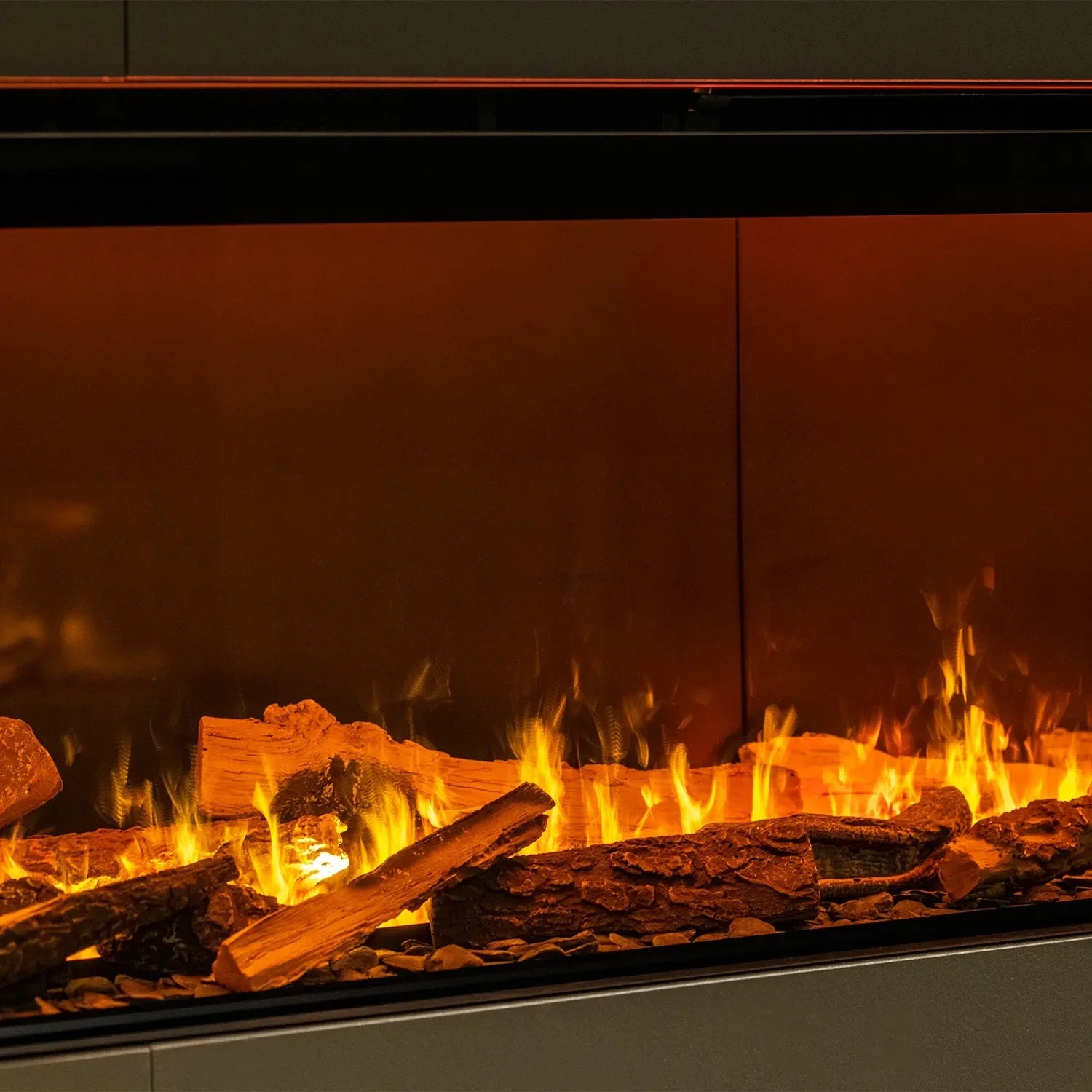 Faber e-SliM Linear 1200-450 I one-sided built-in water vapours fireplace