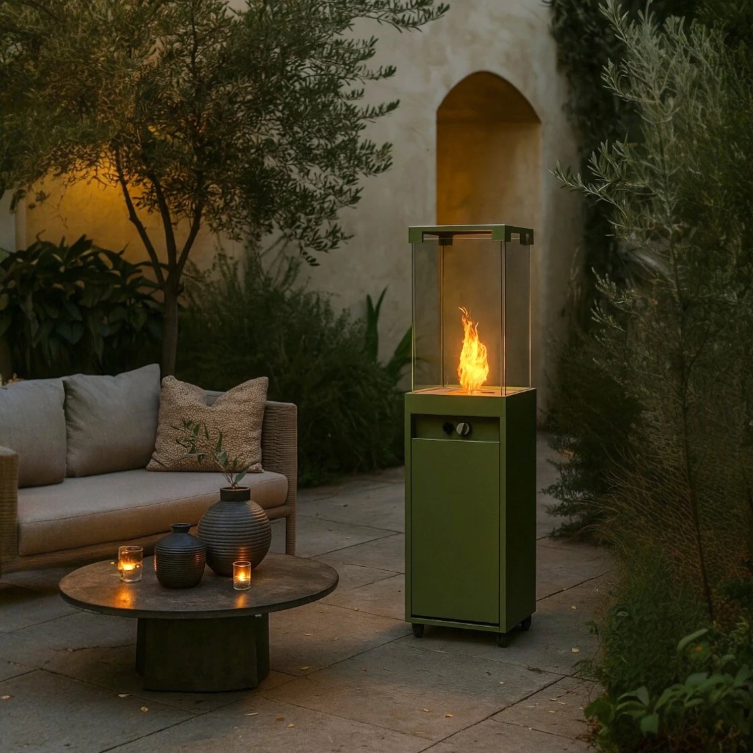 Faro Outdoor Gas Heater in Pale Green