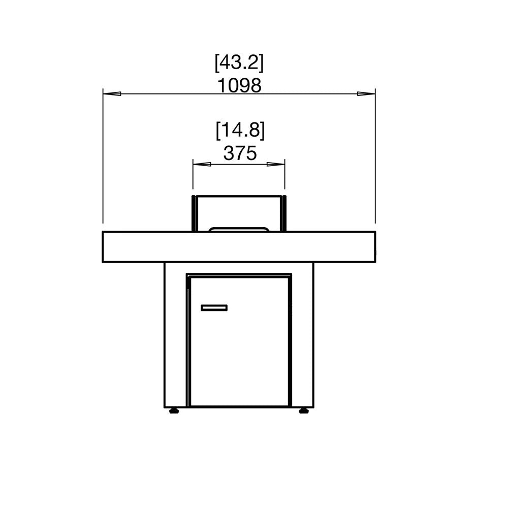 Gin 90 Bar bioethanol fire pit, tall bar-height design