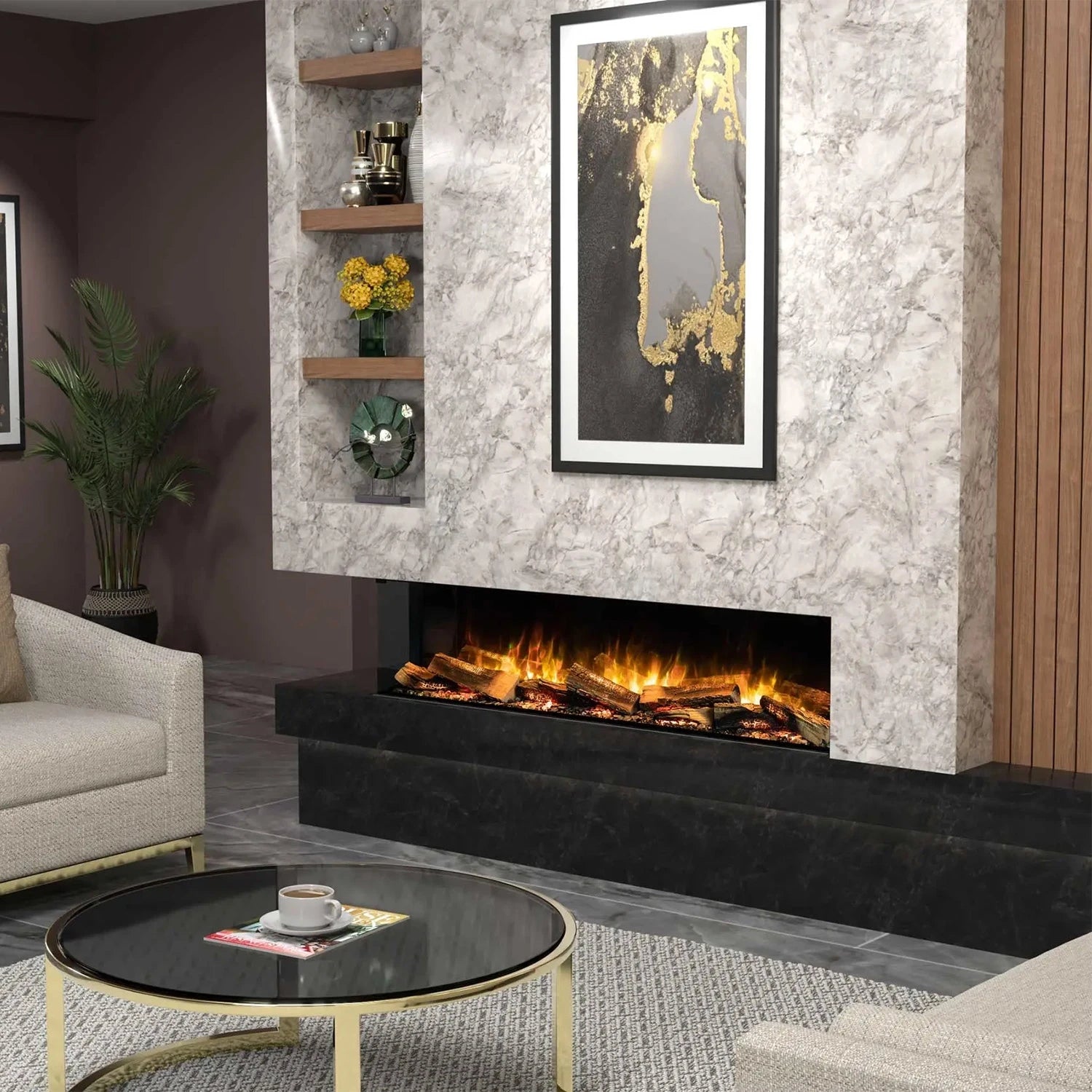 Flamerite Fires E-FX 1500 - 59" Built-In Electric Fireplace