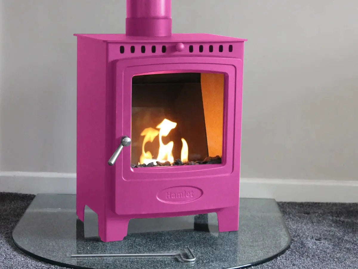 Hamlet Solution 5 bioethanol fireplace in Flamingo Pink