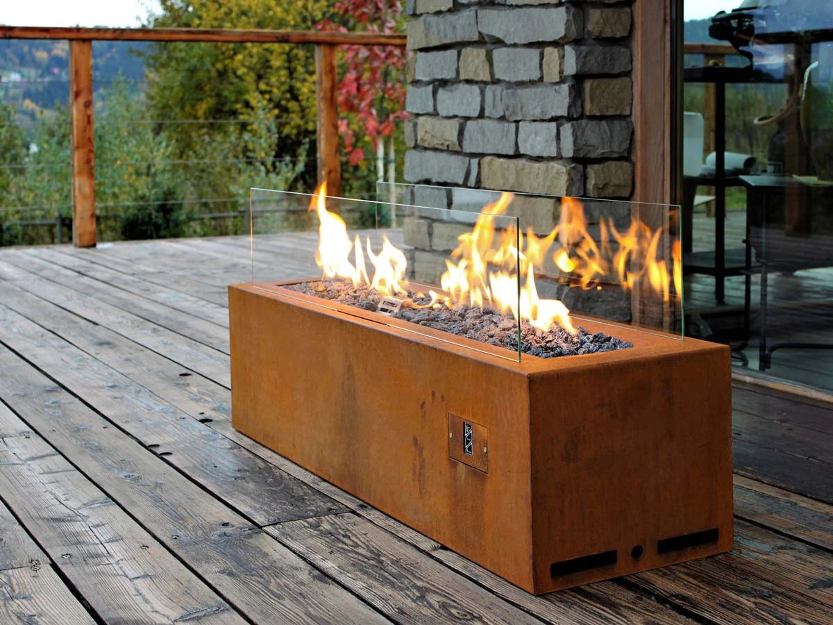 Planika Galio Outdoor Gas Fireplace with automatic control system
