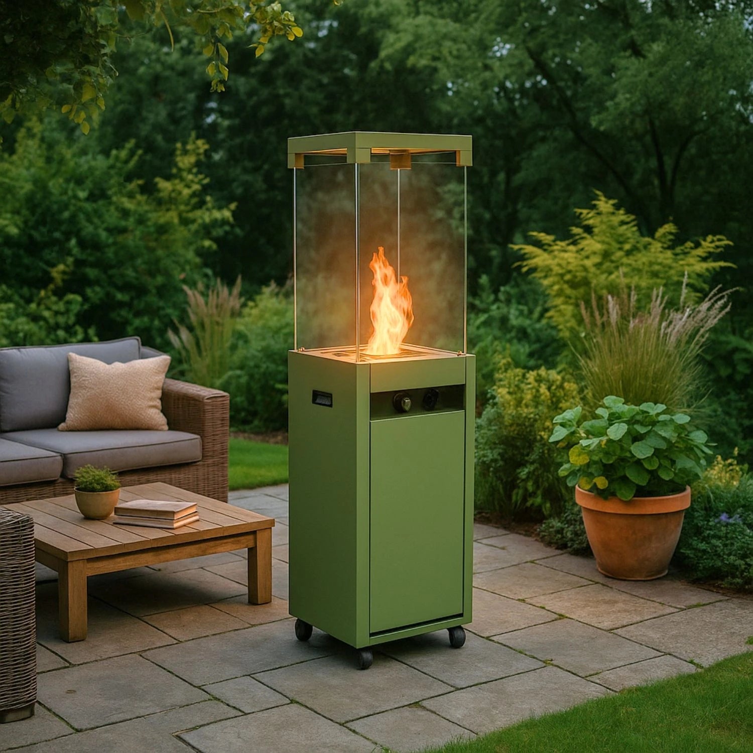 Faro Outdoor Gas Heater in Pale Green