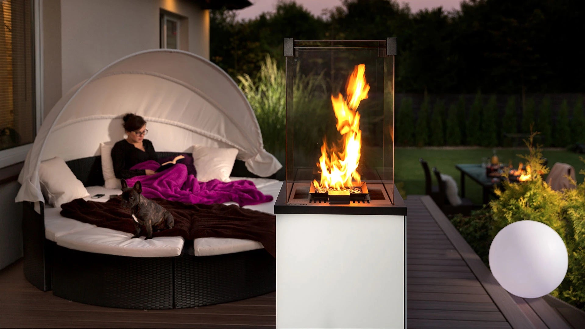 Calefactor de gas exterior deluxe - blanco