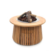 Lagune Round 60 Teca - Mesa Chimenea de Gas