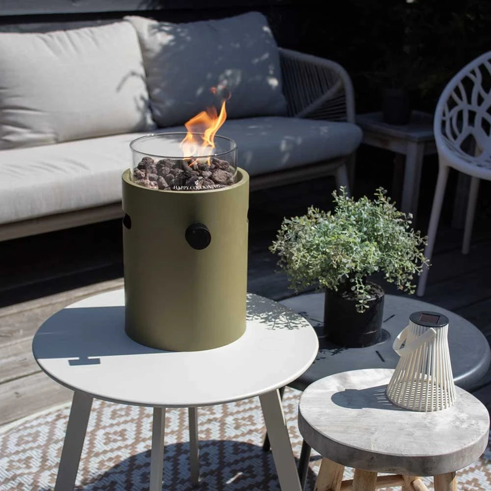 Lumi Verde Oliva - Chimenea de Gas de Sobremesa