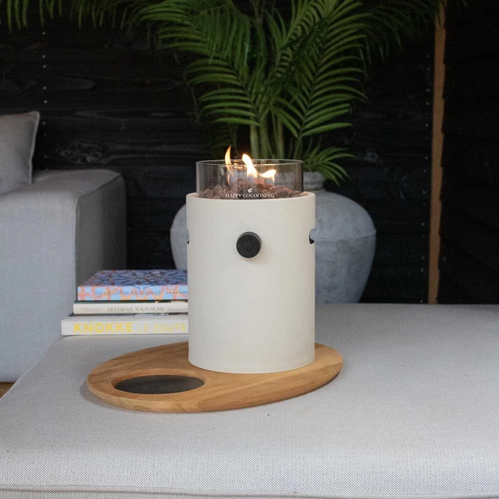 Lumi Oyster Beige - Chimenea de Gas de Sobremesa