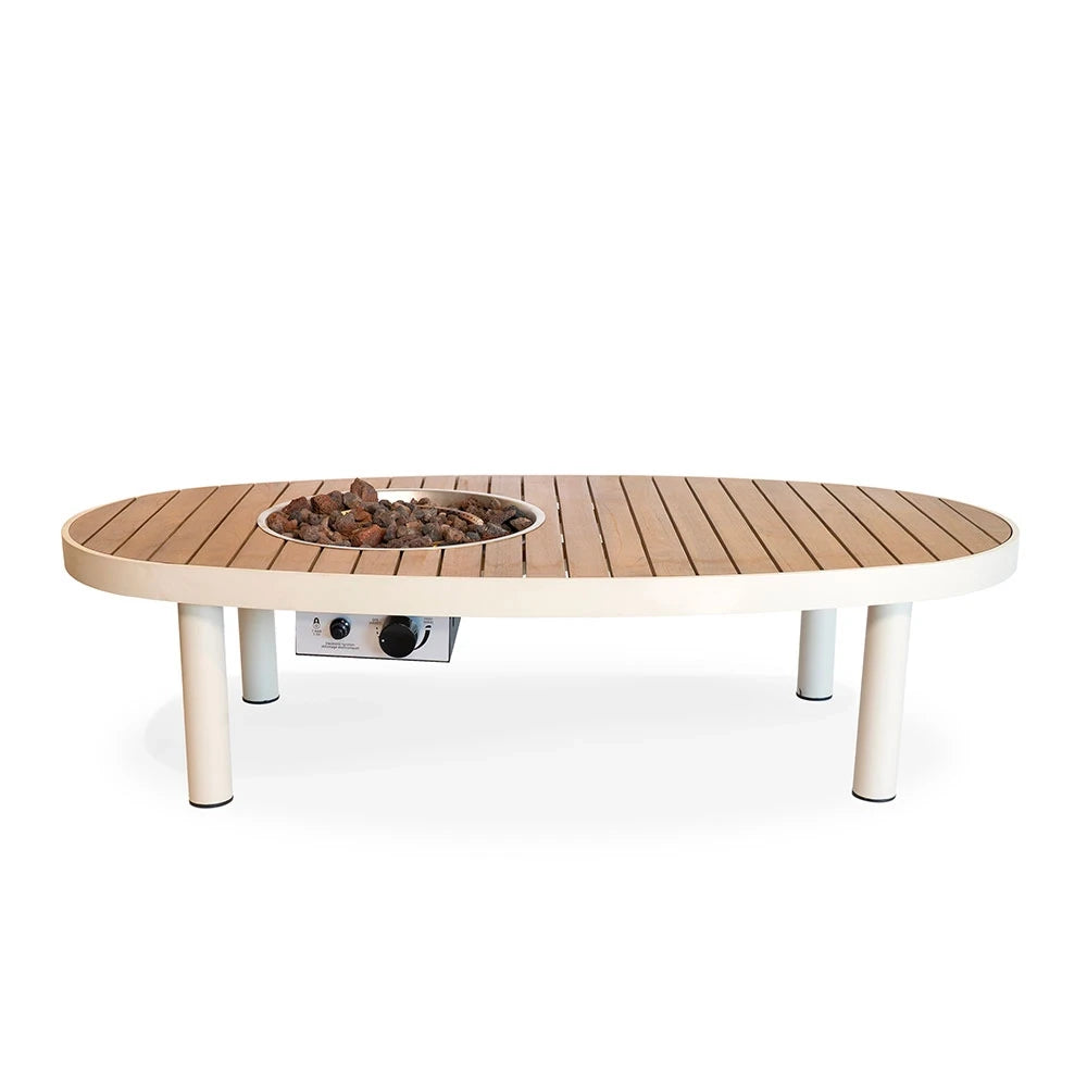 Riviera 140 Oyster Beige - Mesa Chimenea de gas