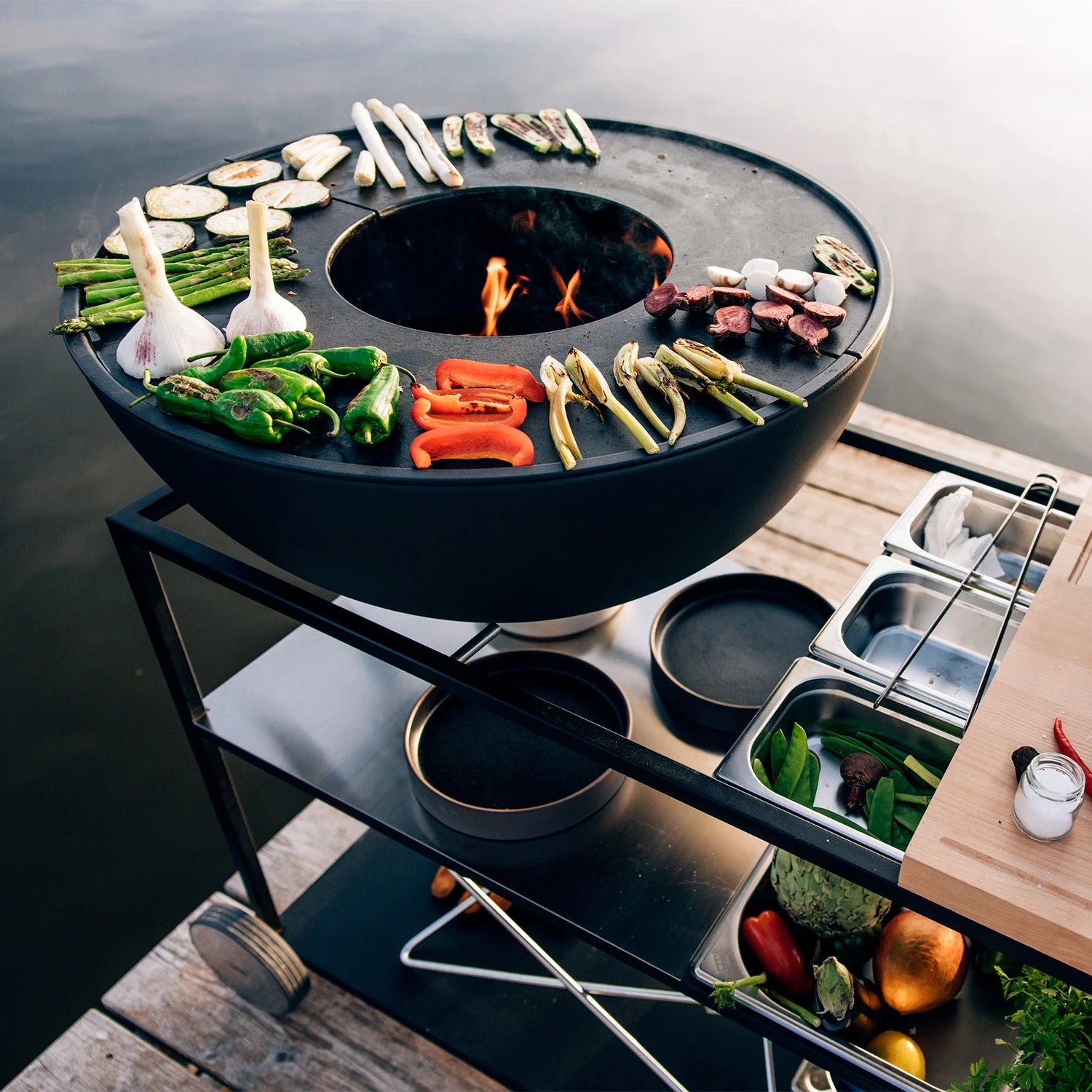 Höfats FIRE KITCHEN with BOWL 70 Plancha BBQ set