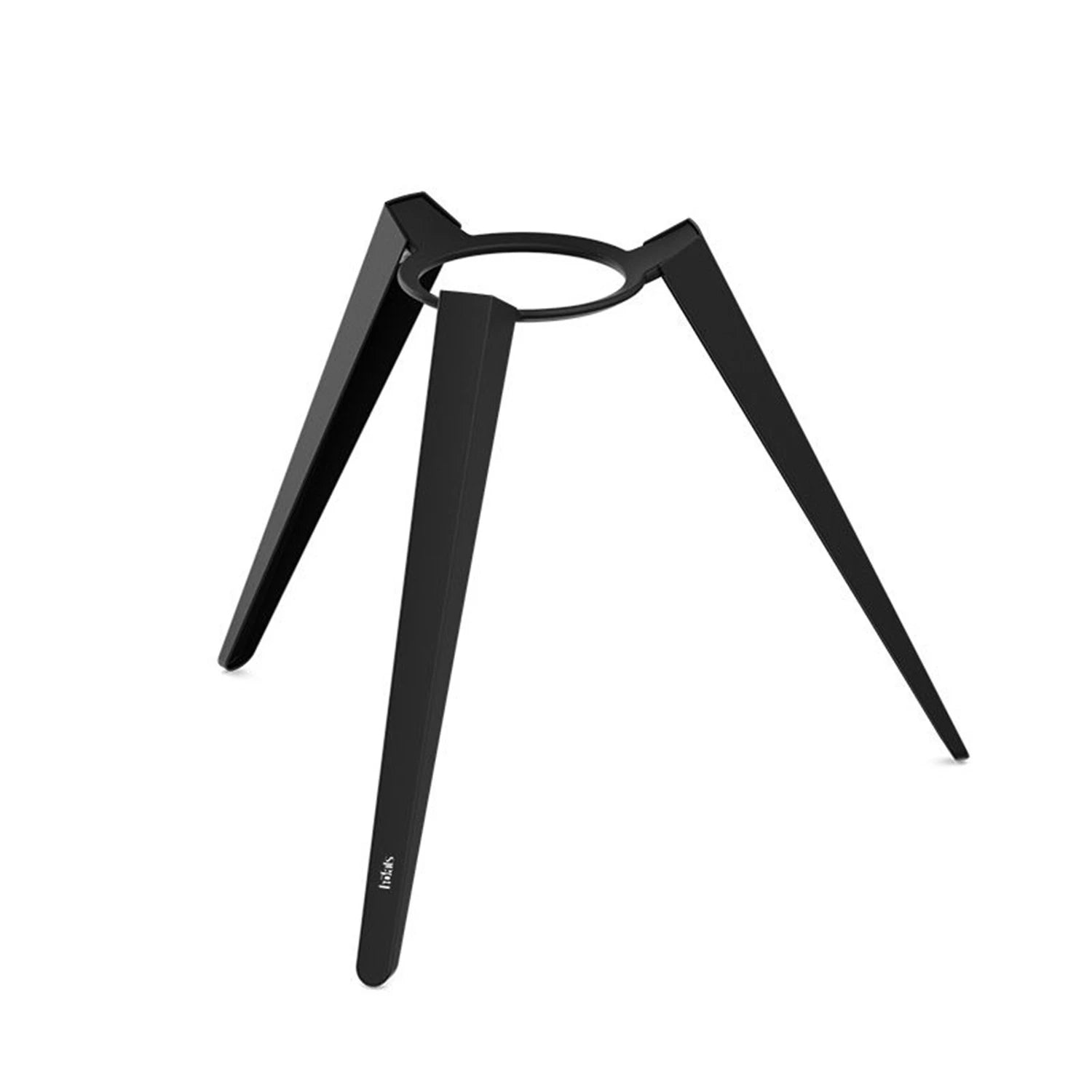 Höfats MOON 45 all black fire basket with tall stainless steel stand