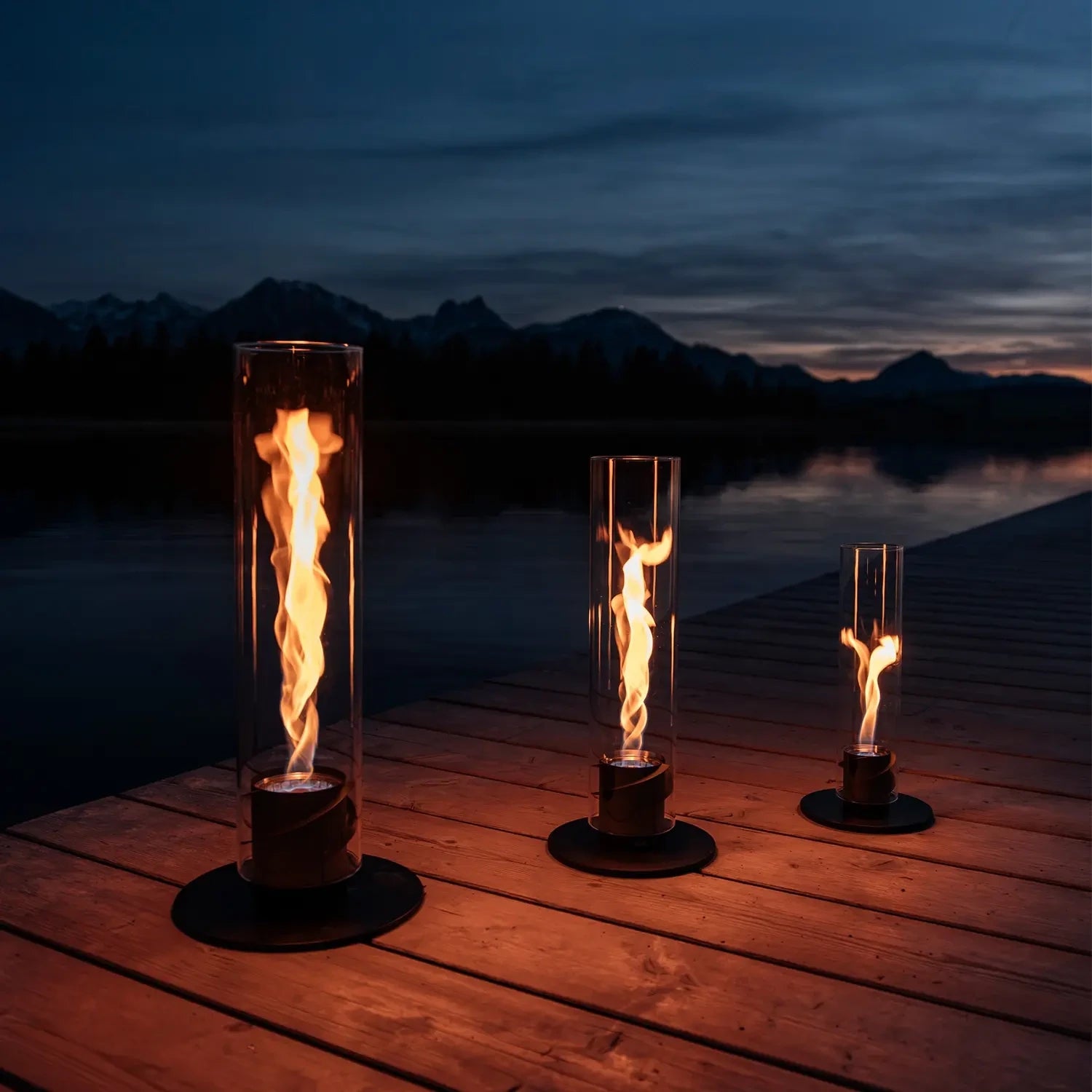 SPIN 1500 bioethanol lantern with tall flame effect