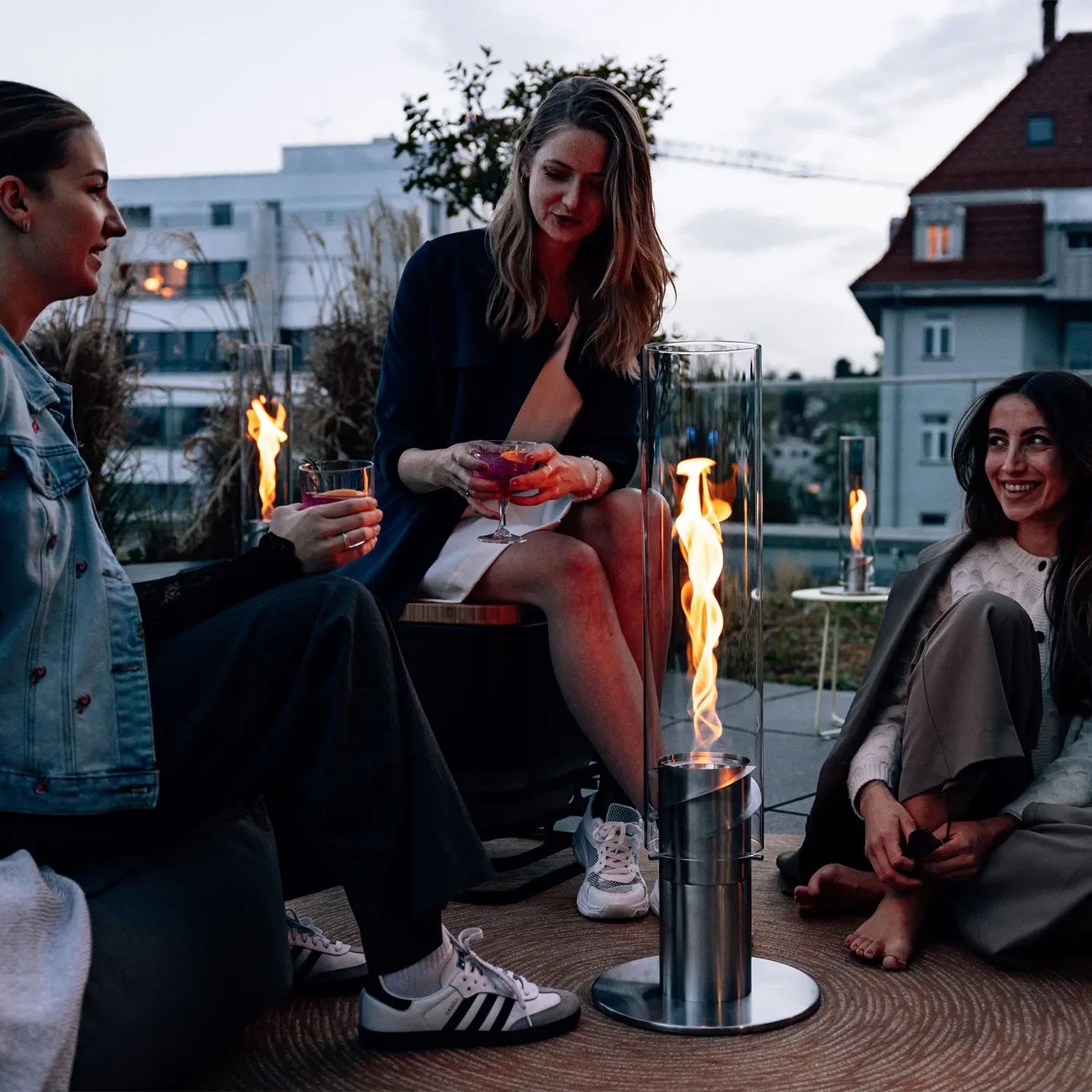 SPIN 1500 bioethanol lantern with tall flame effect