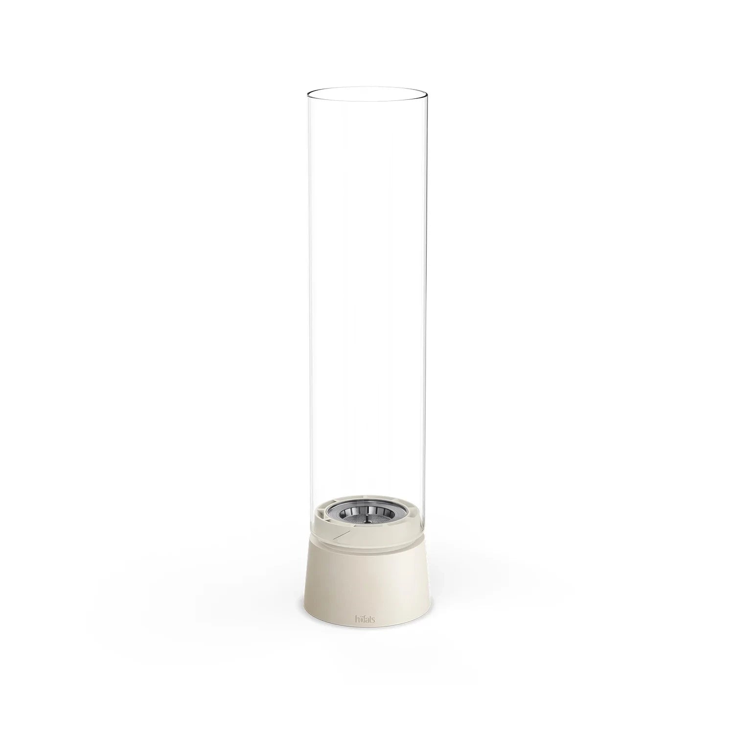 Höfats SPIN Air 1200 - Cream White Table Biofireplace with Tall Cylindrical Glass
