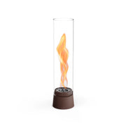Höfats SPIN Air 900 Oxyde Red tabletop bioethanol fireplace with high cylindrical glass
