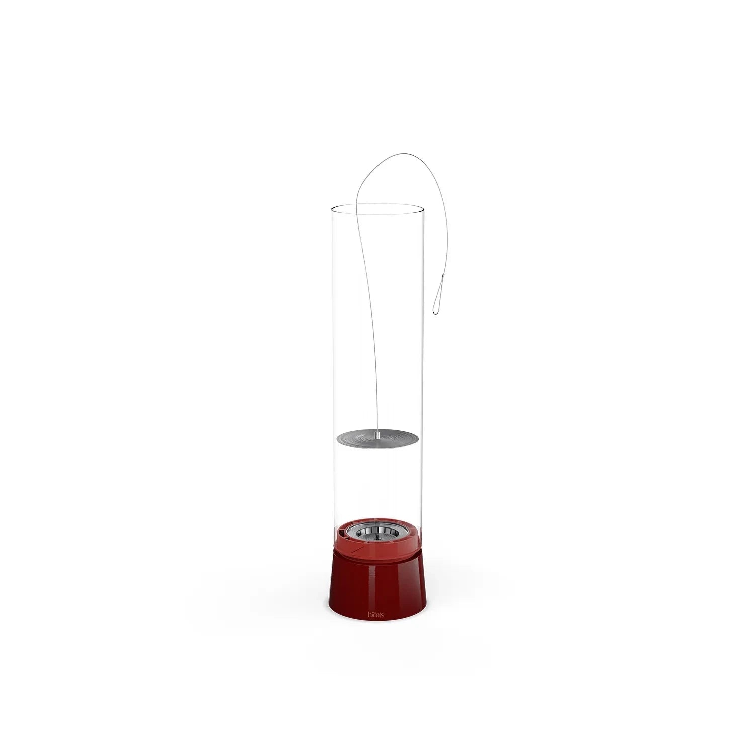 Höfats SPIN Air 900 Red Tabletop Bioethanol Fireplace with Tall Cylindrical Glass
