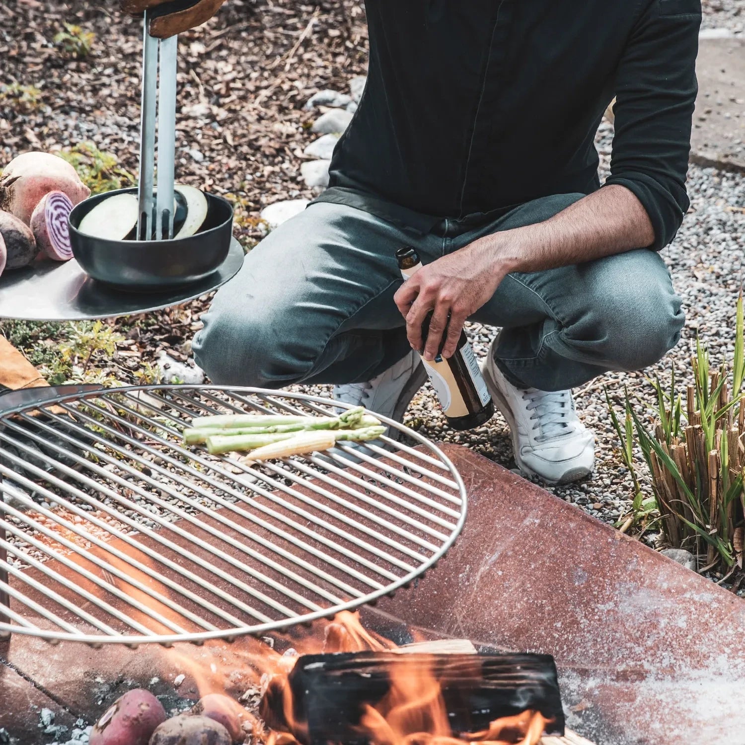 Höfats TRIPLE Grid 55 - Adjustable Grill Grid for TRIPLE Fire Pit