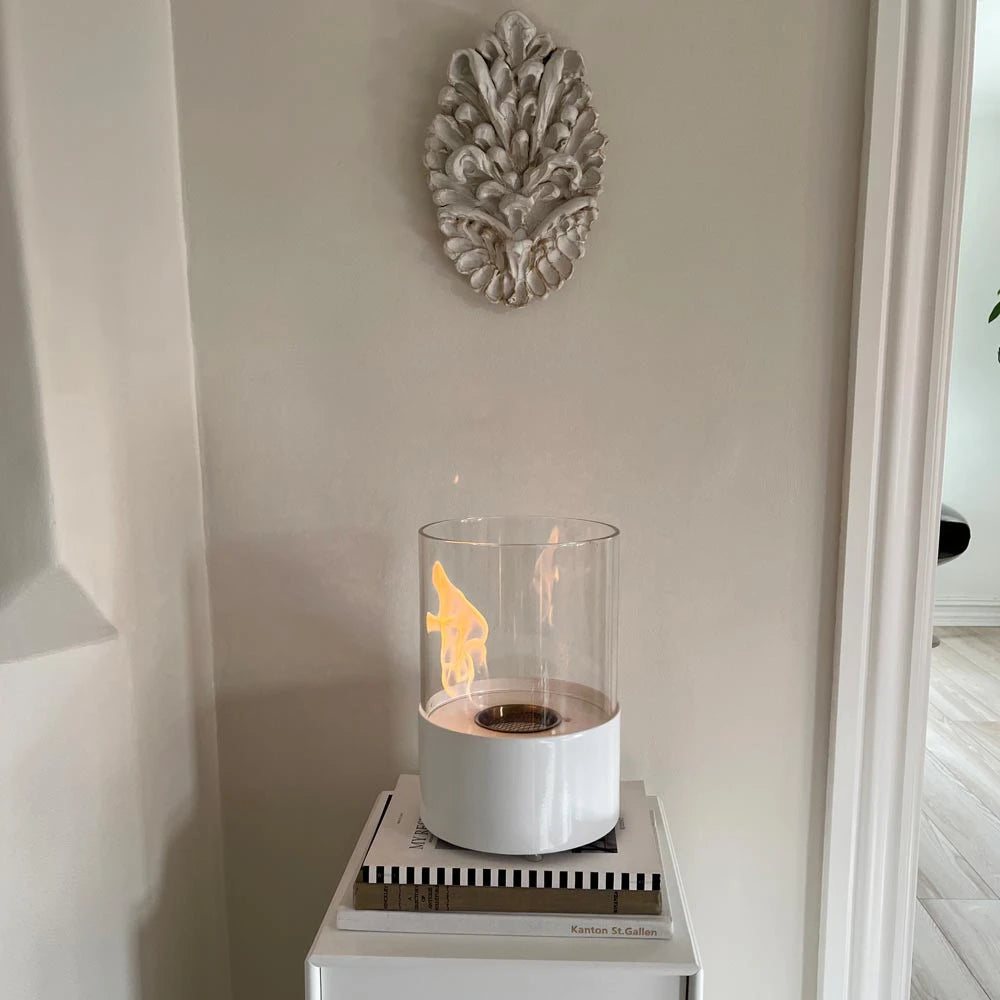 Chimenea de mesa redonda - Blanco