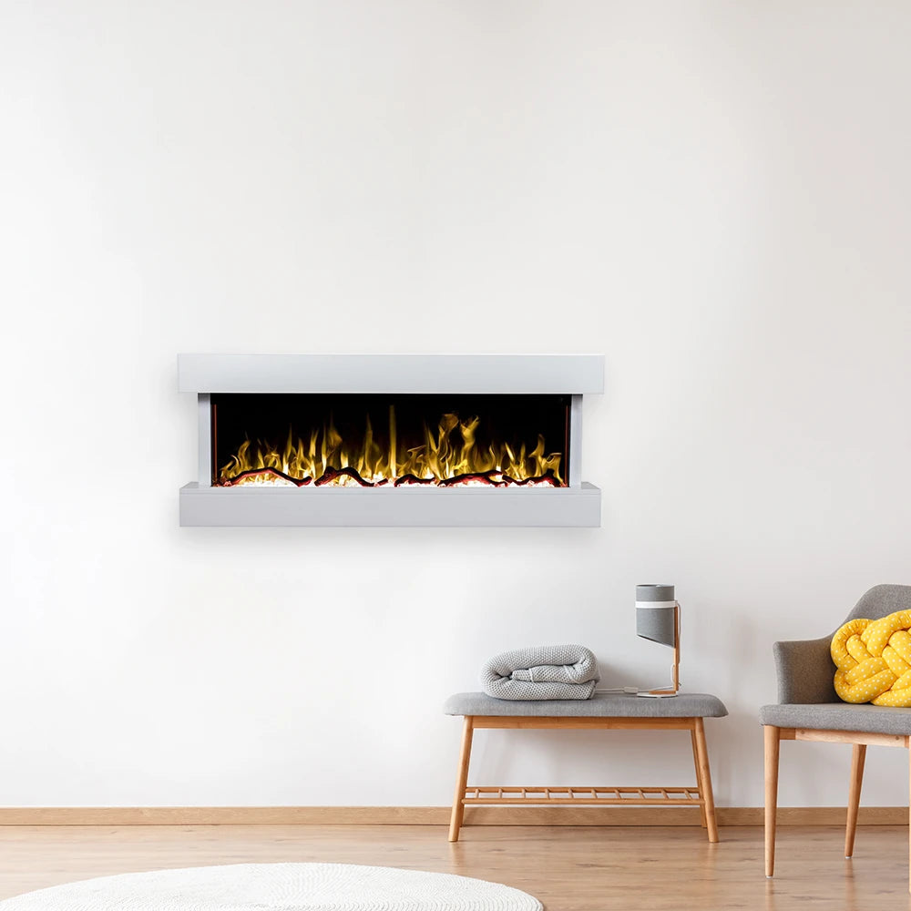 Chimenea eléctrica de pared Norfolk - Blanca