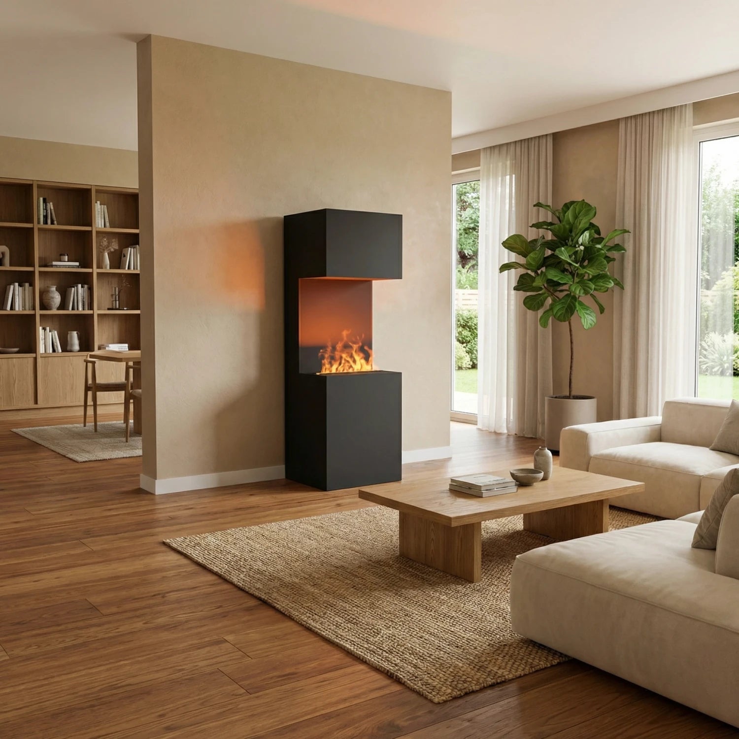 Chimenea híbrida Beethoven – Negro
