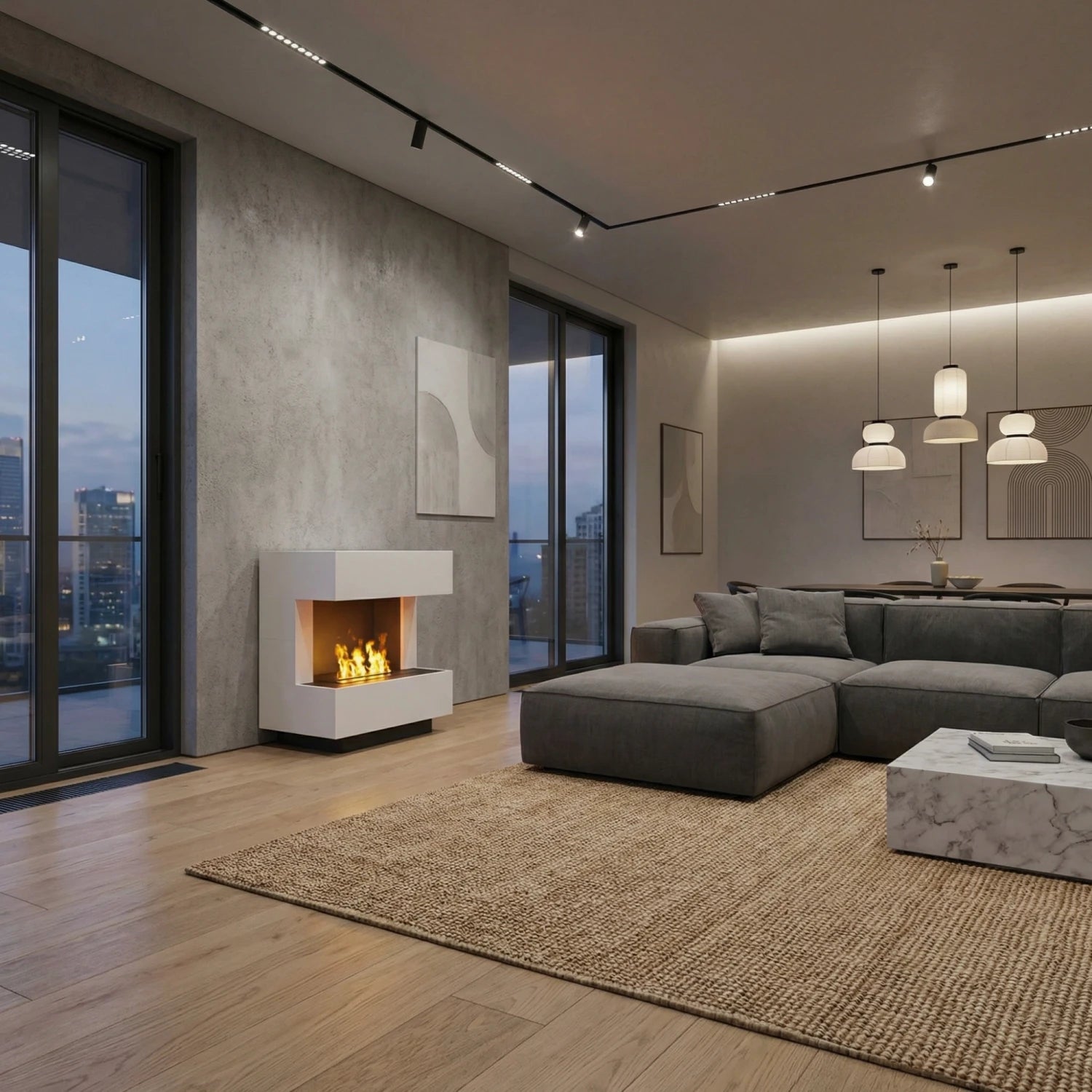 Chimenea híbrida Kleist – Blanco