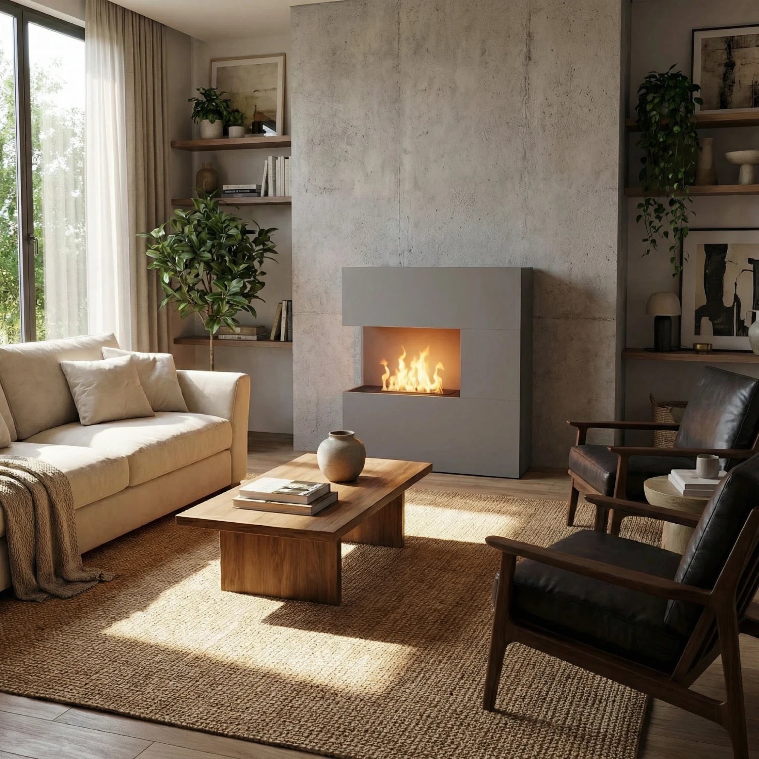 Chimenea híbrida Schiller – Gris