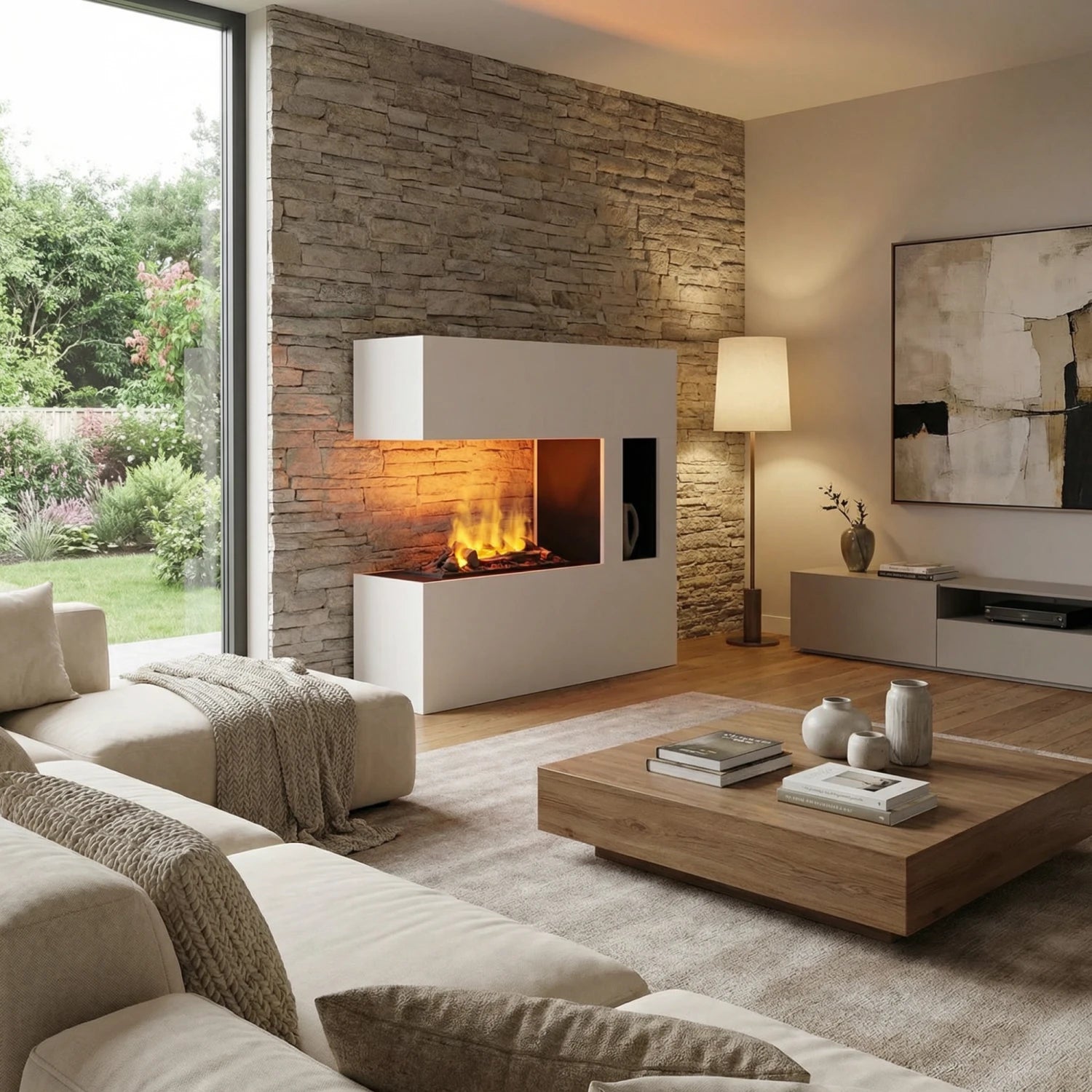 Chimenea híbrida Schiller Pocket – Blanco