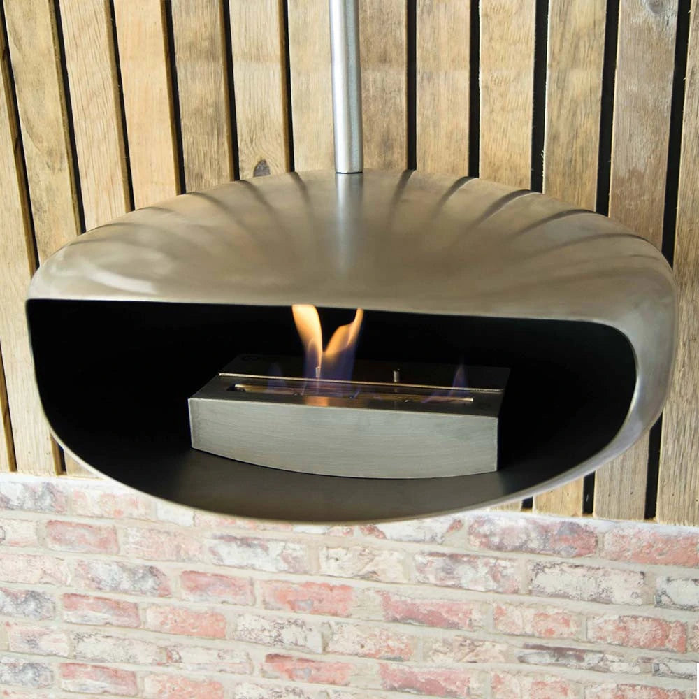 Hein and Haugaard UFO-60 Round-beamed, high-flame bio fireplace in steel